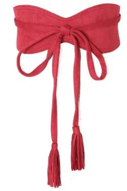 Girdle Tassels Bandage Fashion Waistband Slimming All-match Decorative Belt Dress Wide Belt