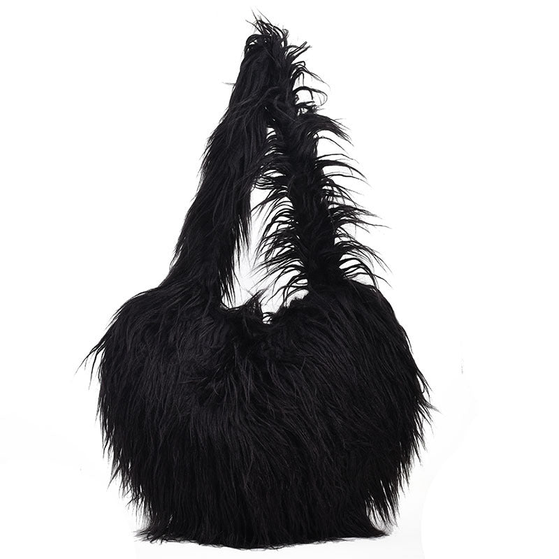 Women's Plush Retro Love Shoulder Bag