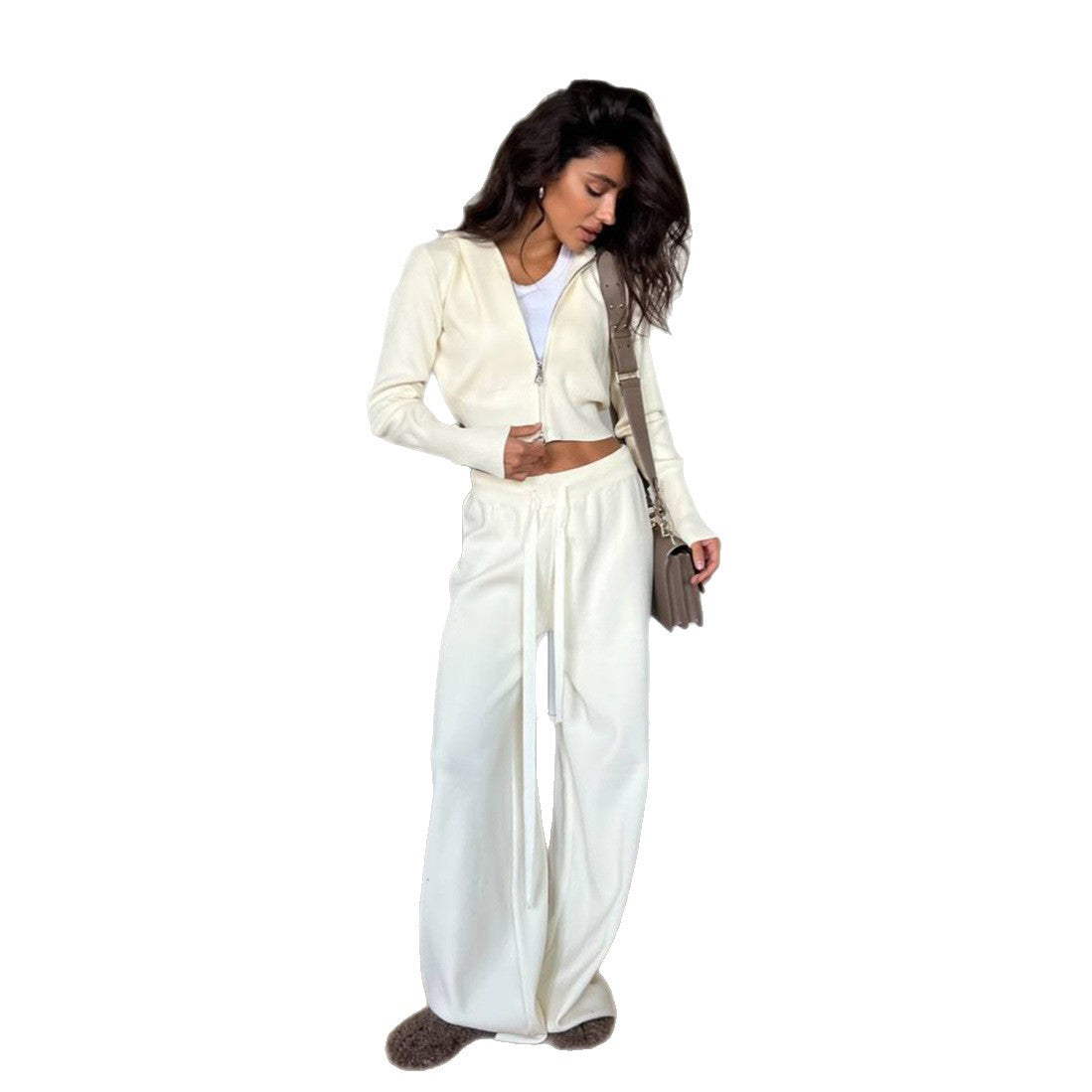 Top Drawstring Wide-leg Straight-leg Pants Slimming