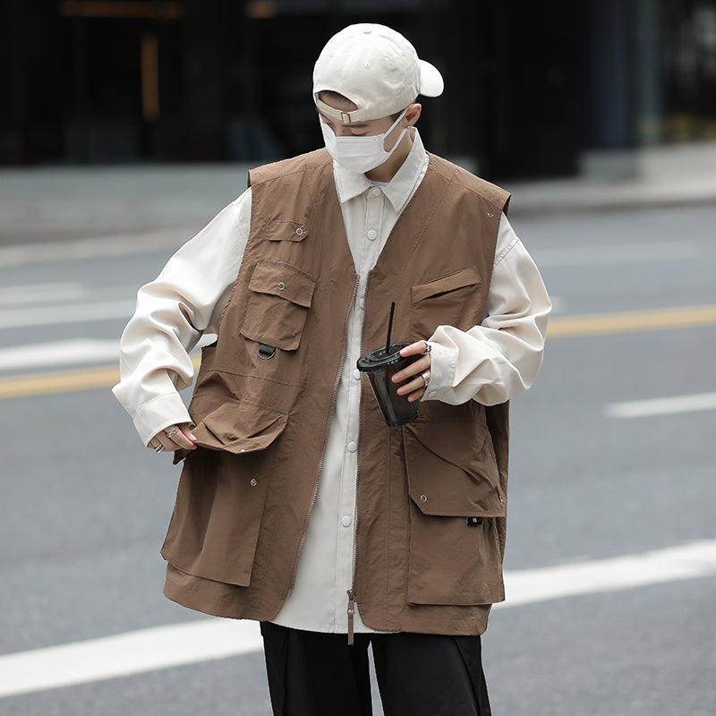 Japanese C Frock Vest Loose Multi-pocket