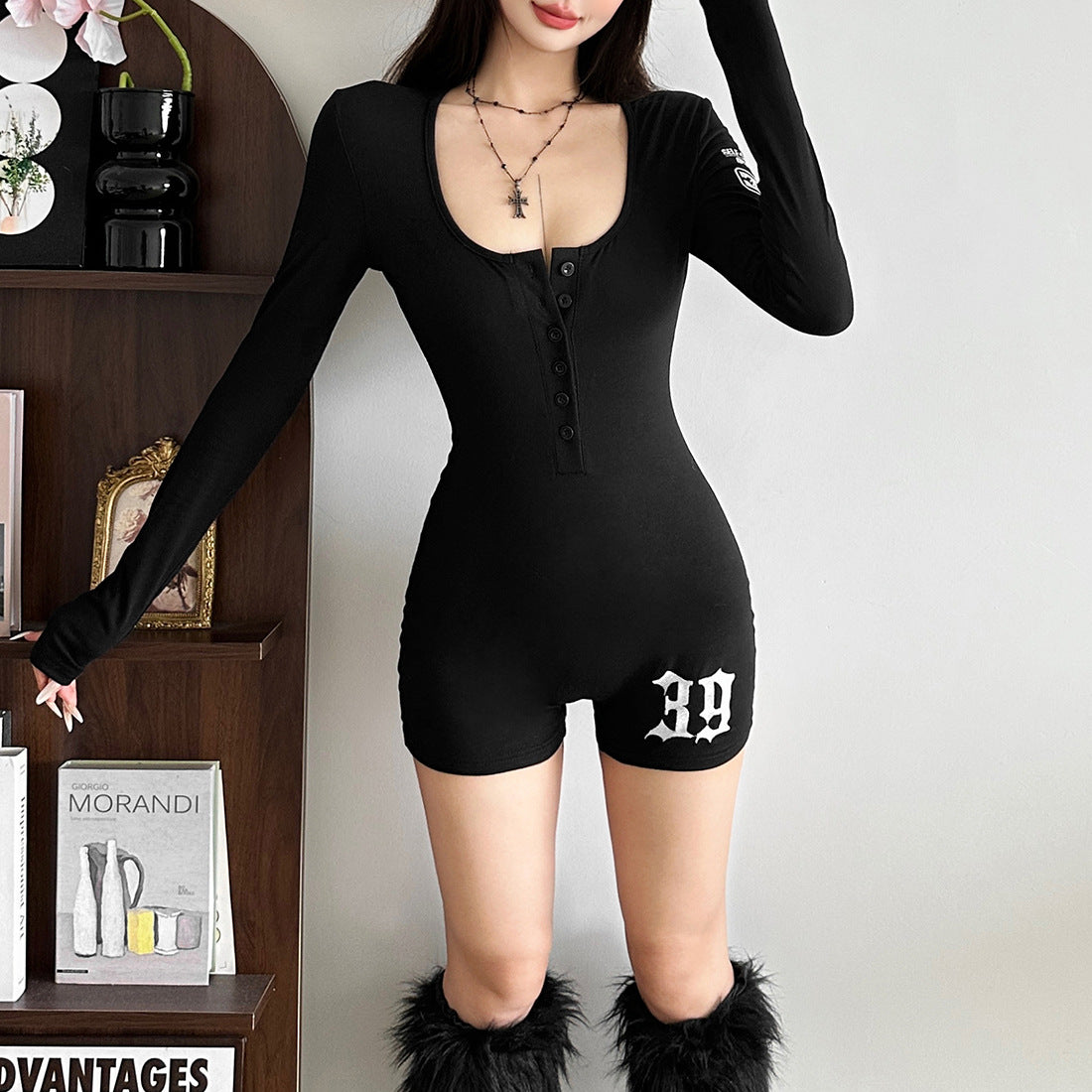 Stylish Versatile Slim-fit Womens One-piece Shorts
