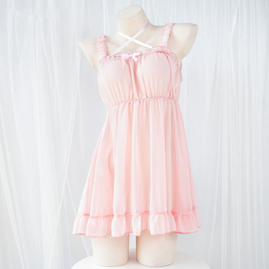 Seductive Semi-sheer Backless Chiffon Dress