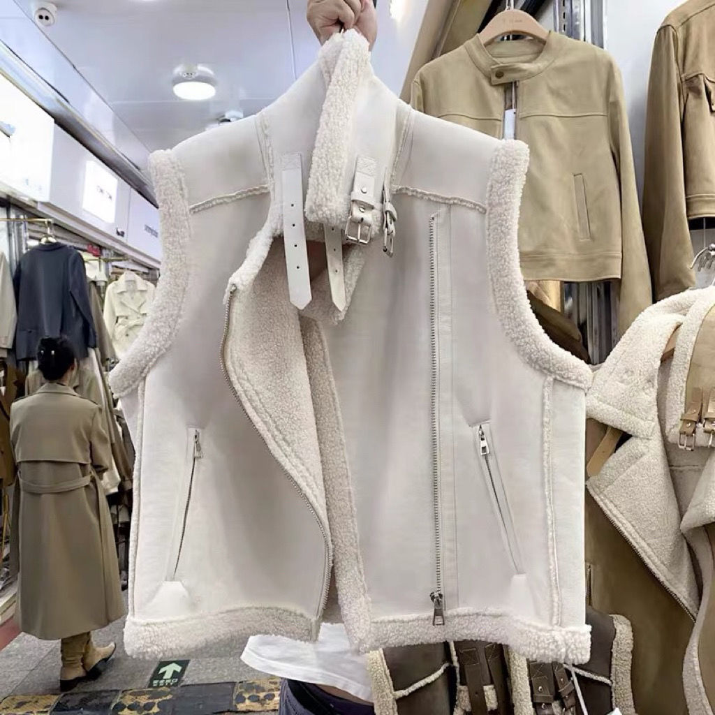 Vest i berberfleece i westernstil til motorcykel