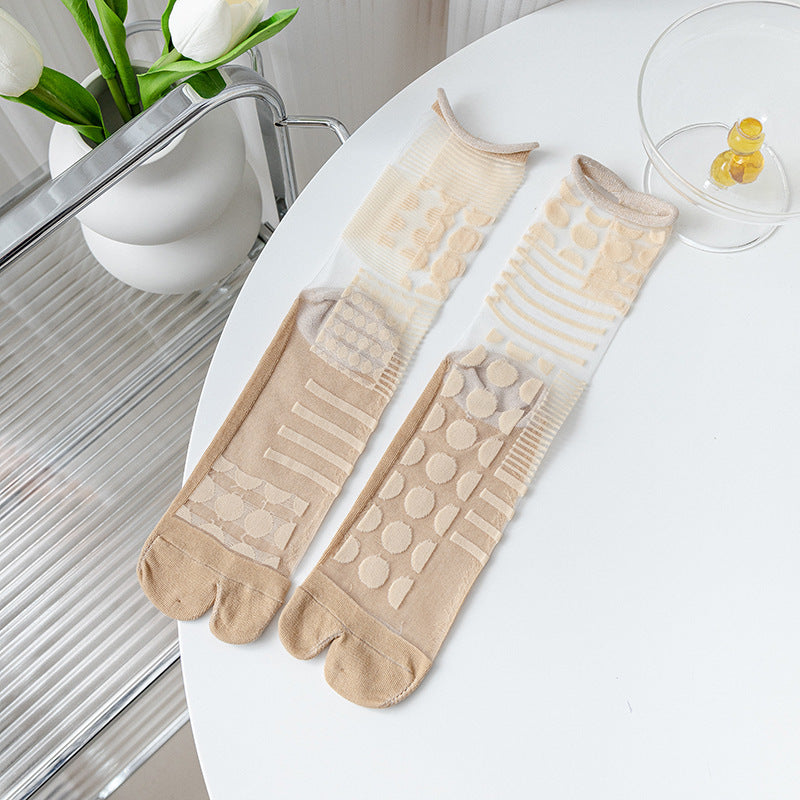 Two-toe Glass Stockings Women's Transparent Crystal