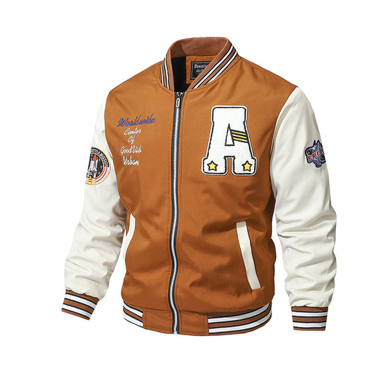 Retro Baseballuniform Fortykket Løs Fritidsjakke til Mænd