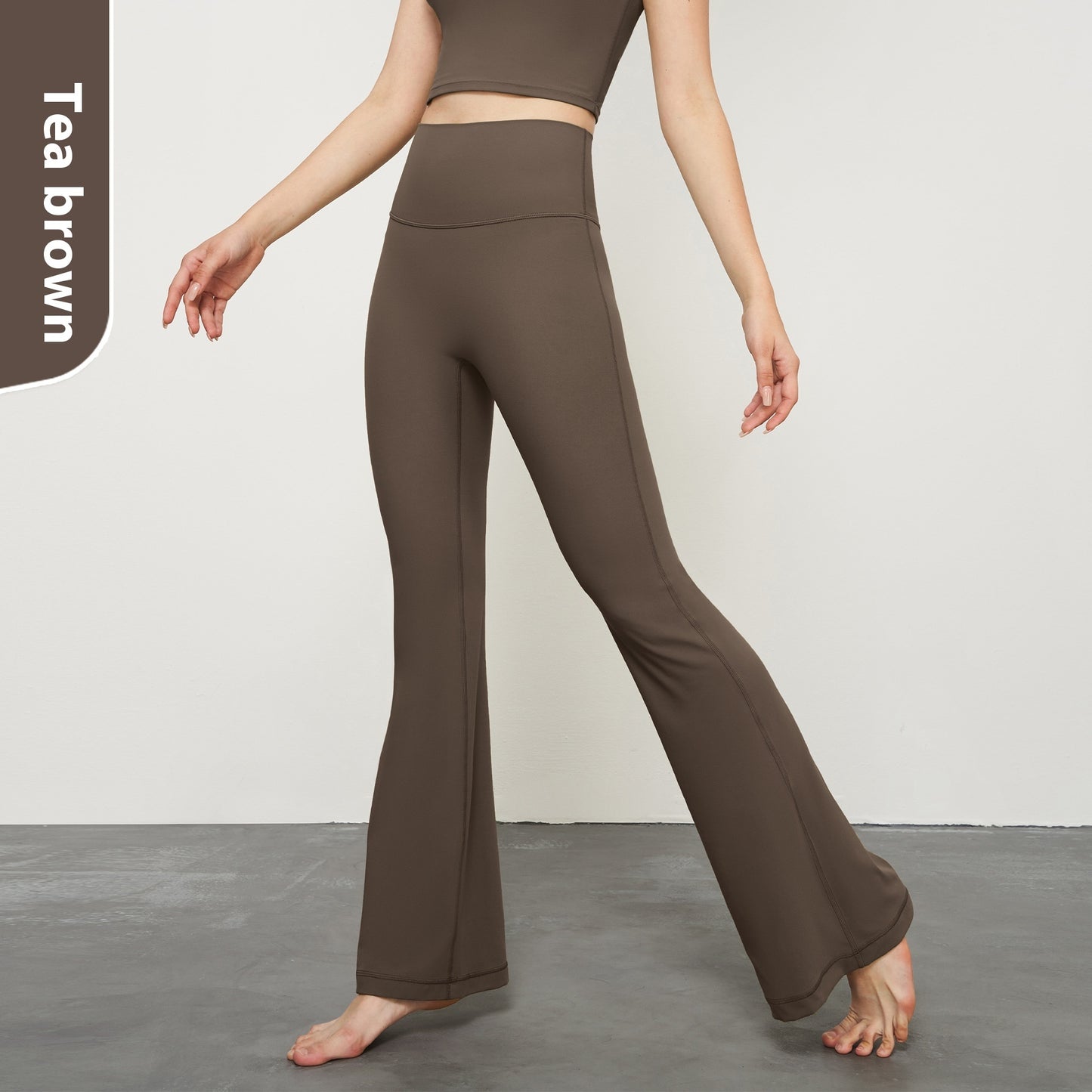 Nude Feel Wide Leg Skinny Yoga Pants High Waist Non-embarrassing Line Sports Trousers