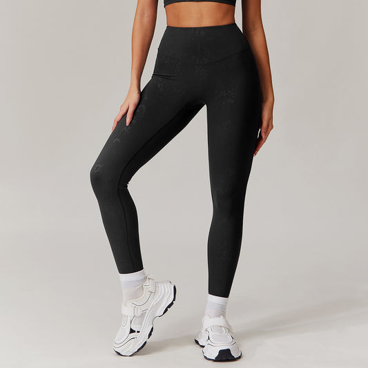 High Waist Bronzing Casual Yoga Pants Women's Running Quick-drying Nude Feel
