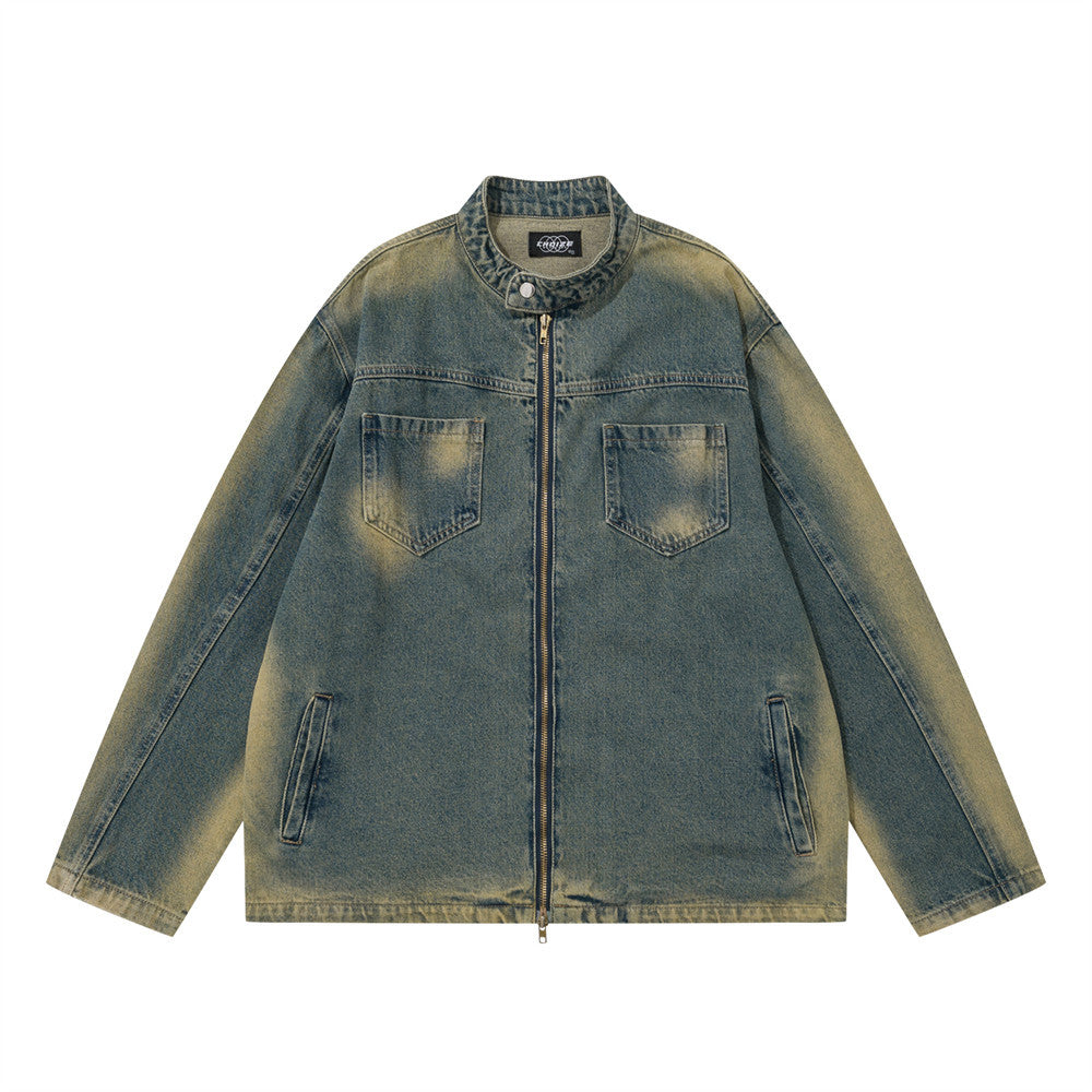 American Workwear Stitching Denim Coat