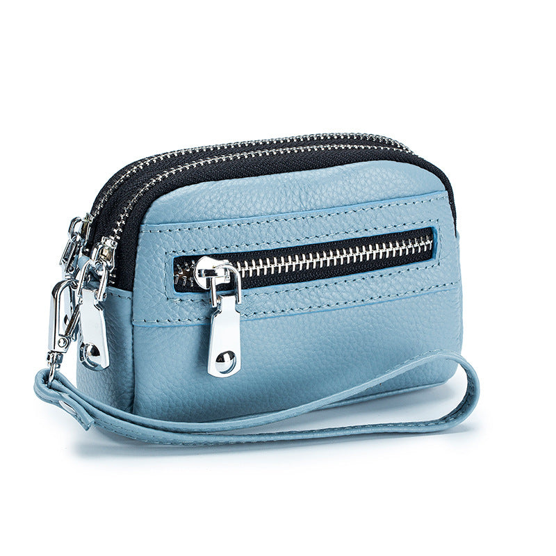 Large Capacity Double Zipper Multifunction Handbag Coin Bag Clutch