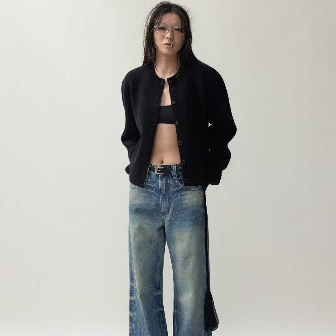 Waist-tight Round Neck Sweater Autumn Winter Coat