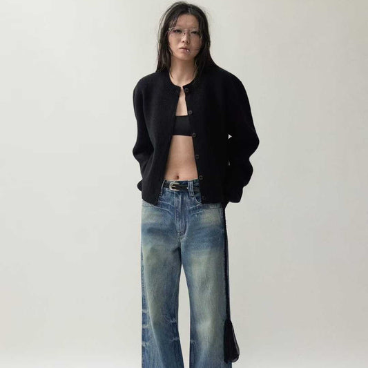 Waist-tight Round Neck Sweater Autumn Winter Coat