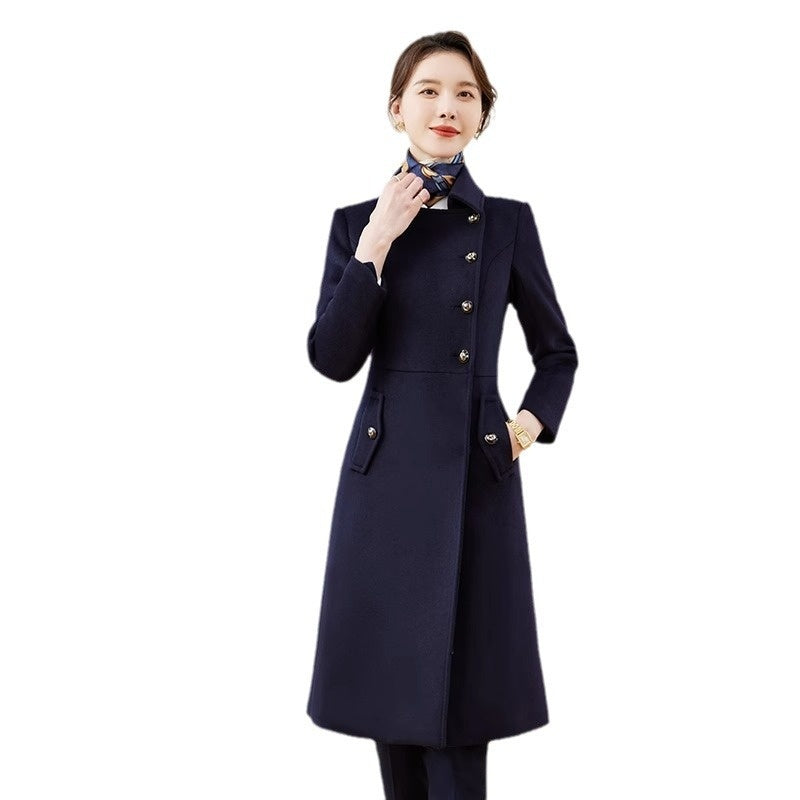 Womens Wool Coat For Winter Work Front Desk Uniform