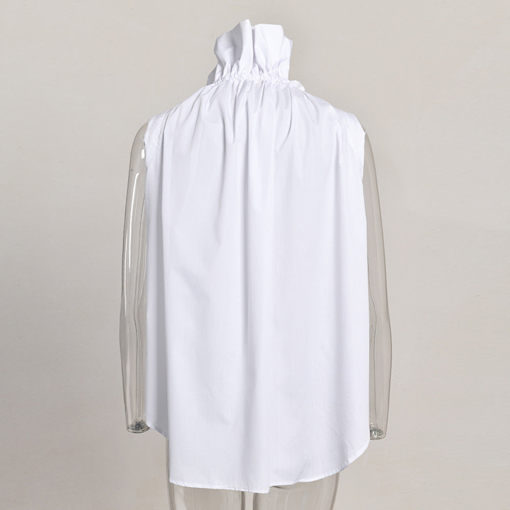 Stand Collar Loose Shirt Women's Summer New Sleeveless Shirt