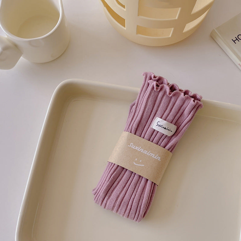 Wooden Ear Socks Vertical Stripe Cotton