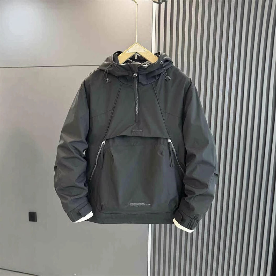 Submachine Jacket With Half Zipper Pullover Hood