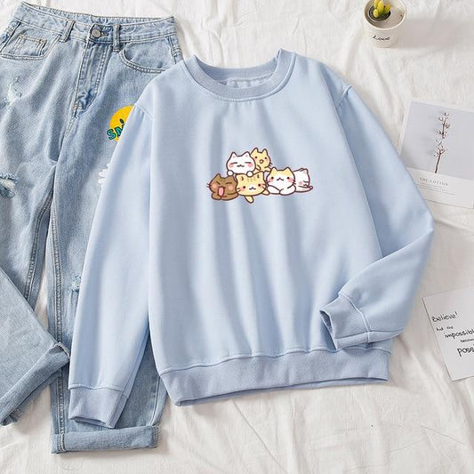 New Printed Sweater Loose Casual Men And Women Loose Round Neck Top