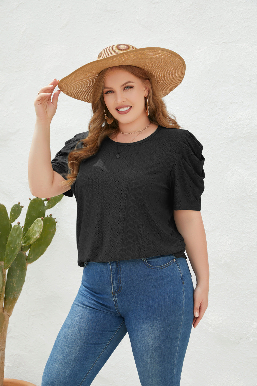 Dame Løs T-shirt Plus Size