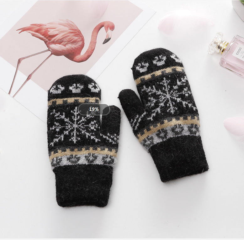 Outdoor Double-layer Warm And Cold-proof Women's Gloves