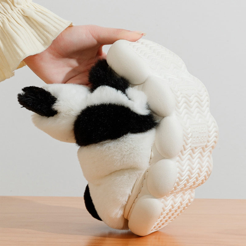 Søde Panda Sko Vinter Plys Hjemmesko Kvinder Varme Tegneserie Haven Hjemmesko Indendørs Tyk Sål Fodtøj Skridsikre Fluffy Hjemmesko