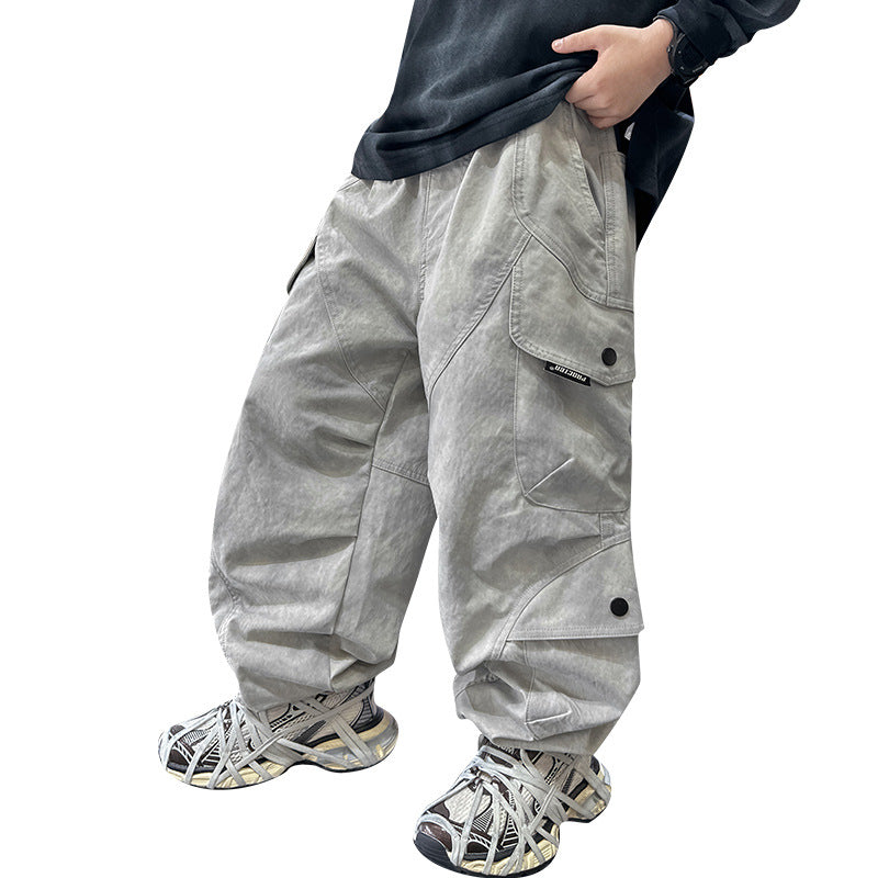 Boys Spring Clothing New Cargo Pants Trendy Handsome