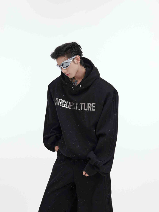 Fleece-lined Thickened Hooded Sweatshirt Suit