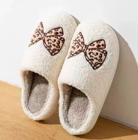 Indoor Non-slip Warm Bow Cotton Slippers