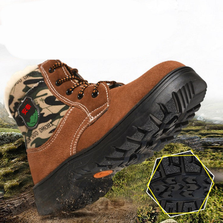 Camouflage Cotton Shoes Prevent Impact And Keep Warm