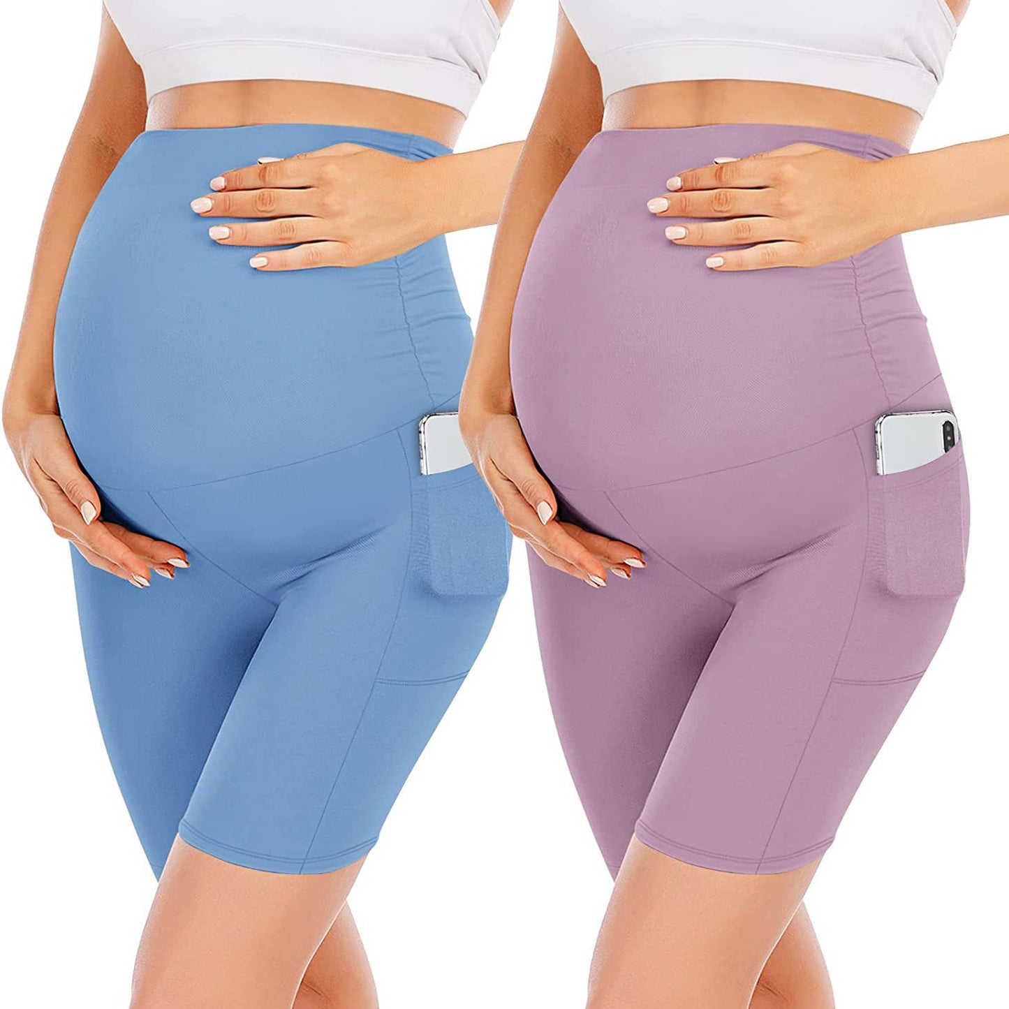 Five-point Pocket Maternity Pants High Waist Slim Fit Maternity Pants