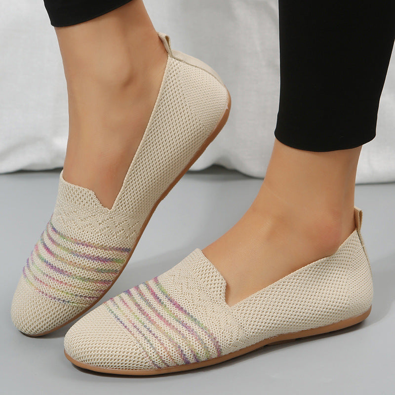Casual flystrikkede flade damesko