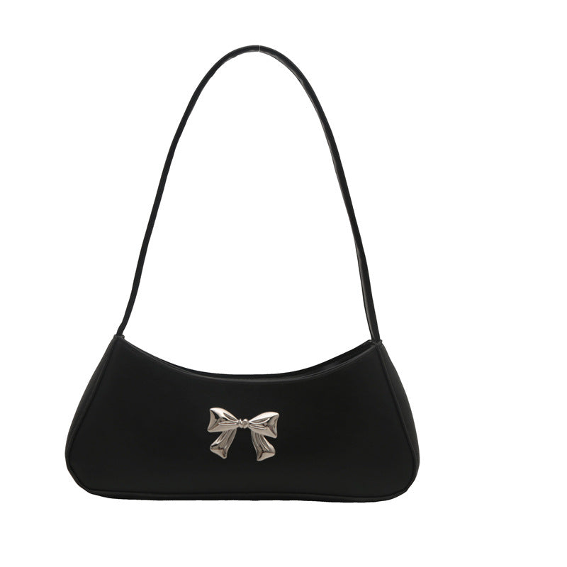Texture Minimalist Underarm Elegant Bow Shoulder Bag