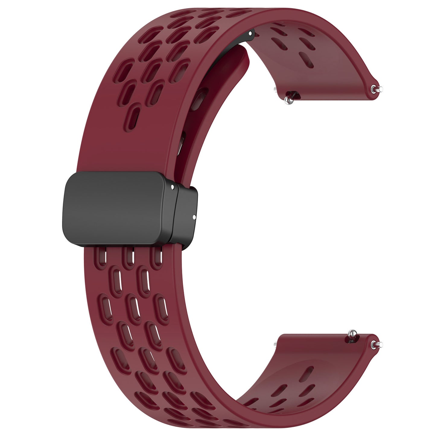 Simple Solid Color Magnetic Buckle Breathable Hole Strap