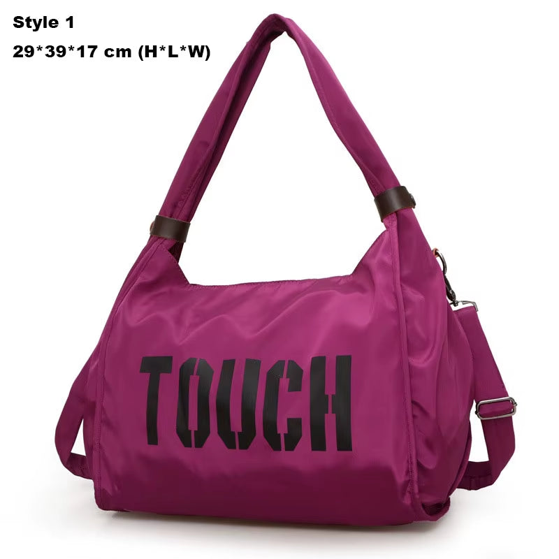Nylon Fitness Travel Gym Bag for Women - Versatile Outdoor Sports Shoulder Tote and Yoga Handbag