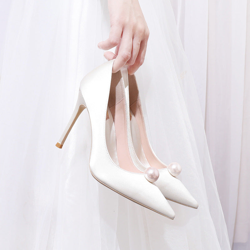 Fairy Style Wedding Dress Bridesmaid Stiletto Heels