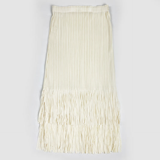 Pleated Tassel A- Line Skirt Mid-length