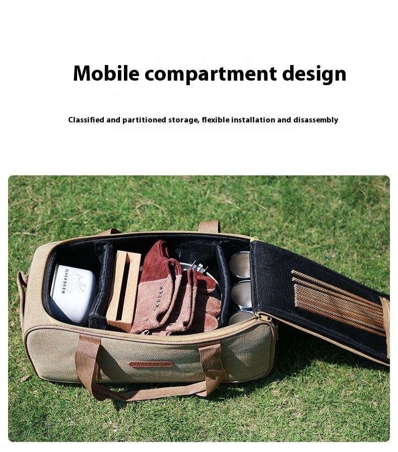 Outdoor Camping Tableware Thickened Gas Tank Stove Cookware Kitchenware Picnic Bag