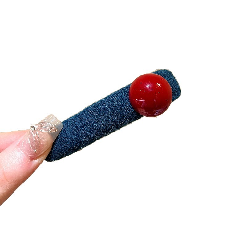 Blue Red Beads Barrettes Women
