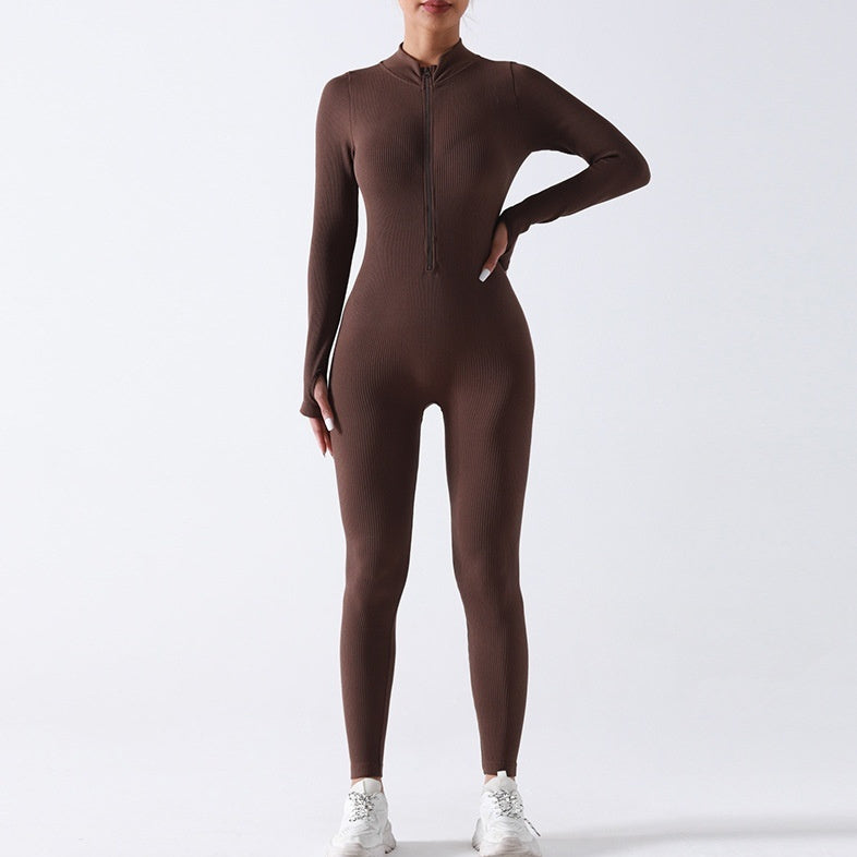 Long Sleeved Pants With Zipper Jumpsuit