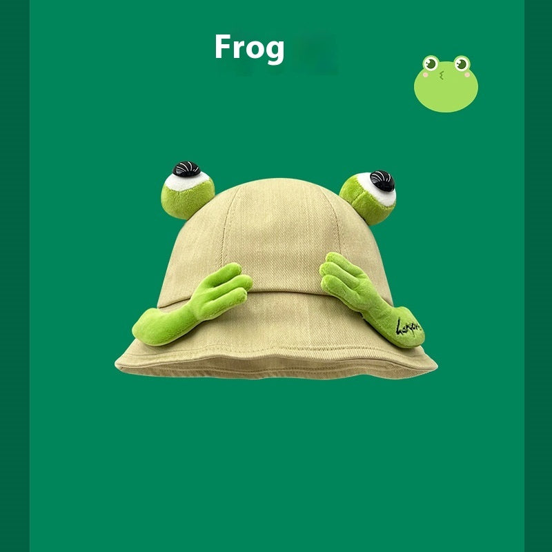 Spring And Summer Cute New Cartoon Frog Fisherman Hat
