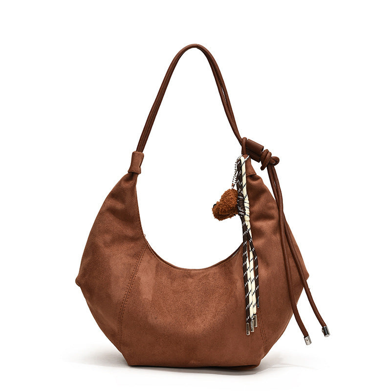 Retro Suede Fleece Large-Capacity Minimalist Underarm Crossbody Bag