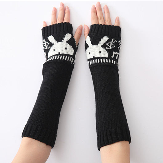 Ladies Knitted Half Finger Arm Sleeves