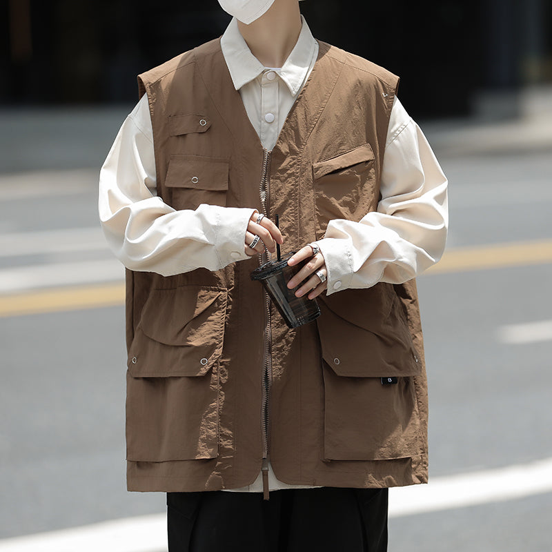 Japanese C Frock Vest Loose Multi-pocket