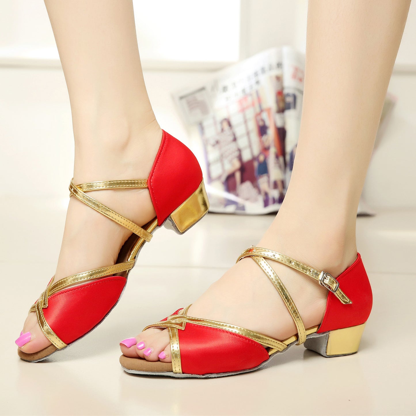 Children's National Standard Dance Low Heel Soft Sole Dancing Shoes