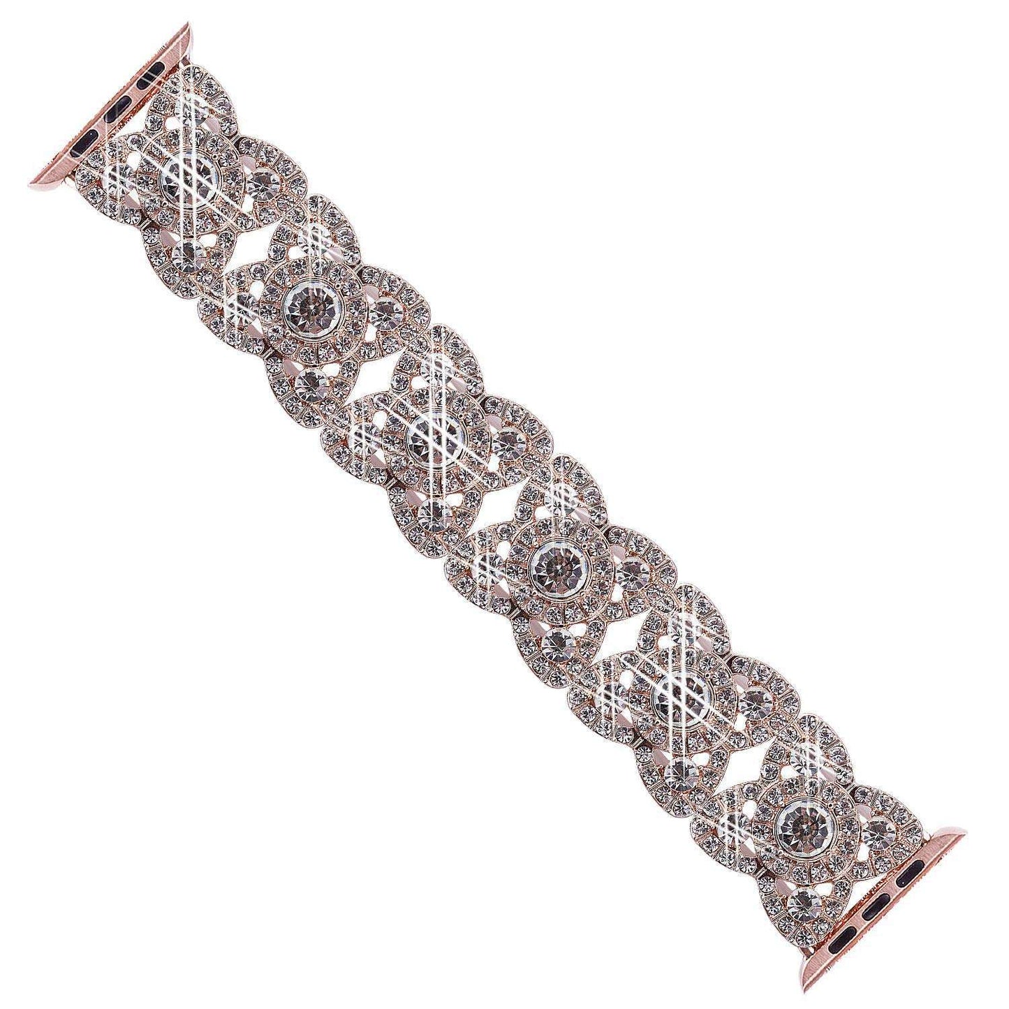 Series Four Petal Flower Metal Diamond Watch Band 8 7 6 SE 5 4 3