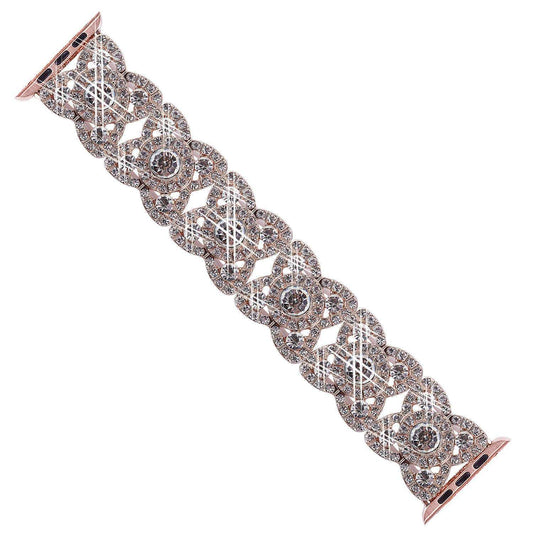 Series Four Petal Flower Metal Diamond Watch Band 8 7 6 SE 5 4 3