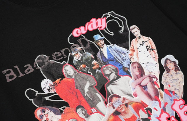 High Street Crowd Seeking Differences Design Theme Short Sleeve