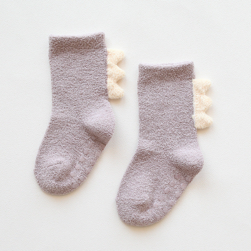 Thickened Coral Fleece Floor Socks For Babies Perfect For Fall And Winter