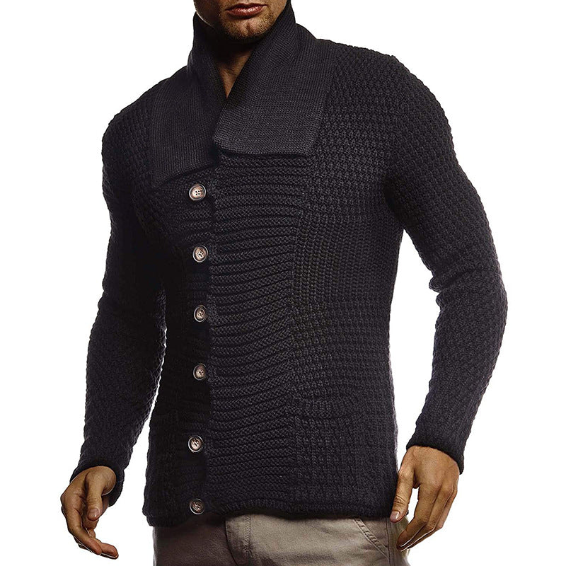 Mode ensfarvet langærmet strikjakke ny sweater