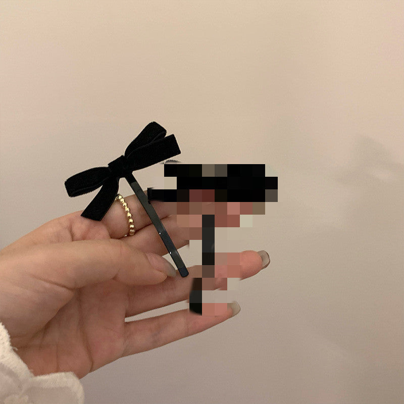Black Velvet Bow Hair Rope Rubber Band