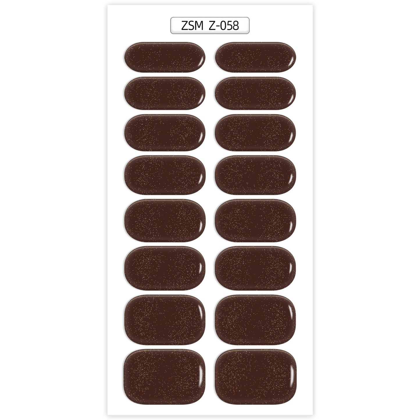 Solid Color Glitter Gel Nail Sticker