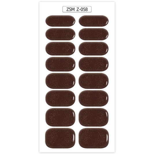 Solid Color Glitter Gel Nail Sticker
